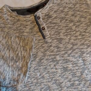 Outpost‎ Makers Men's Buckle Henley Heather Blue Med Shirt Crew Neck W/ Buttons